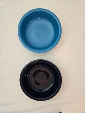 Fiestaware HLC Vintage Cobalt Blue and Peacock Cereal/Salad Bowls